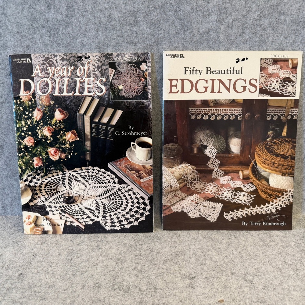 Lot of‎ 2 Crochet Doilies Patterns from Leisure Arts